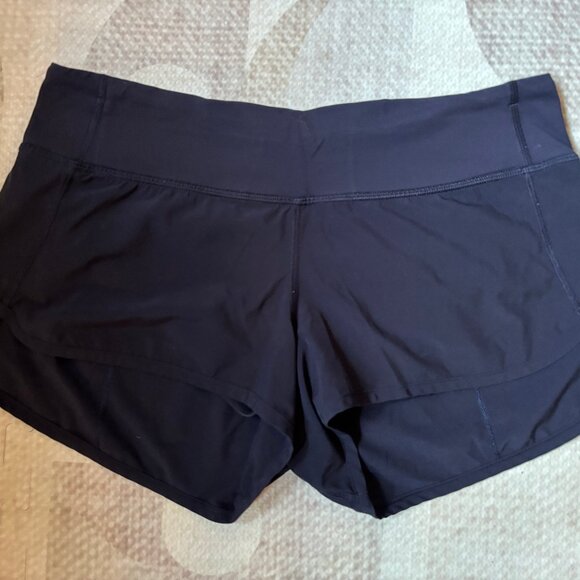 Lululemon Speed Shorts (Size 6) Navy - Vintage - EUC - Picture 1 of 3